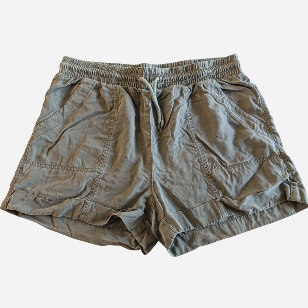Green khaki summer drawstring shorts